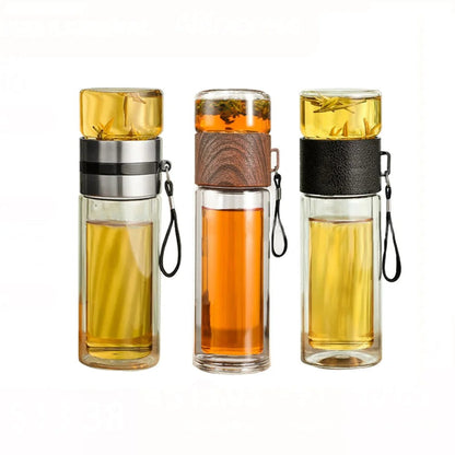 Draagbare Warmhoudfles van Glas met Theefilter voor Thee en Koffie
