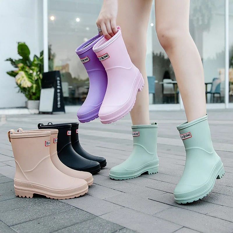 Waterdichte dameslaarzen met halve schacht Rubberen Schoenen