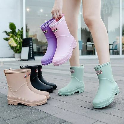 Waterdichte dameslaarzen met halve schacht Rubberen Schoenen