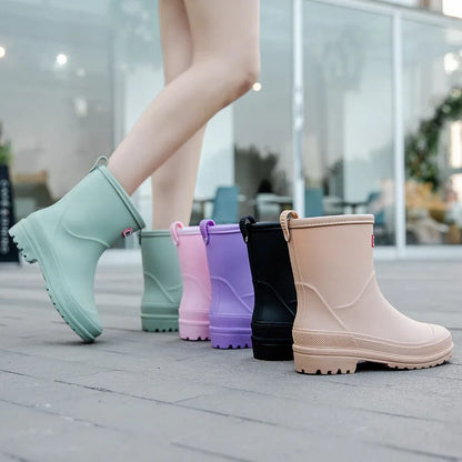 Waterdichte dameslaarzen met halve schacht Rubberen Schoenen