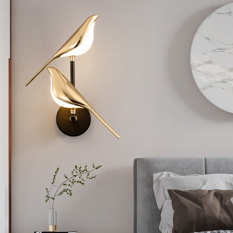 LED Vogellamp Moderne Magnetisch Wandlamp Design