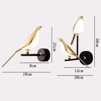 LED Vogellamp Moderne Magnetisch Wandlamp Design