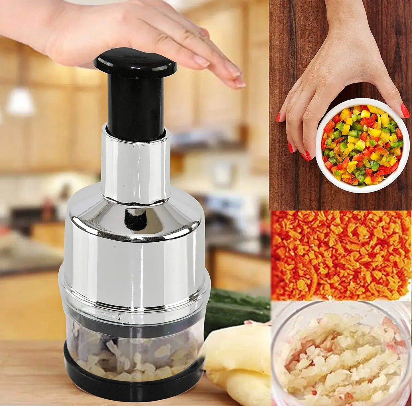 RVS Groentesnijder Handmatig ChefChop Pro Snijhulp