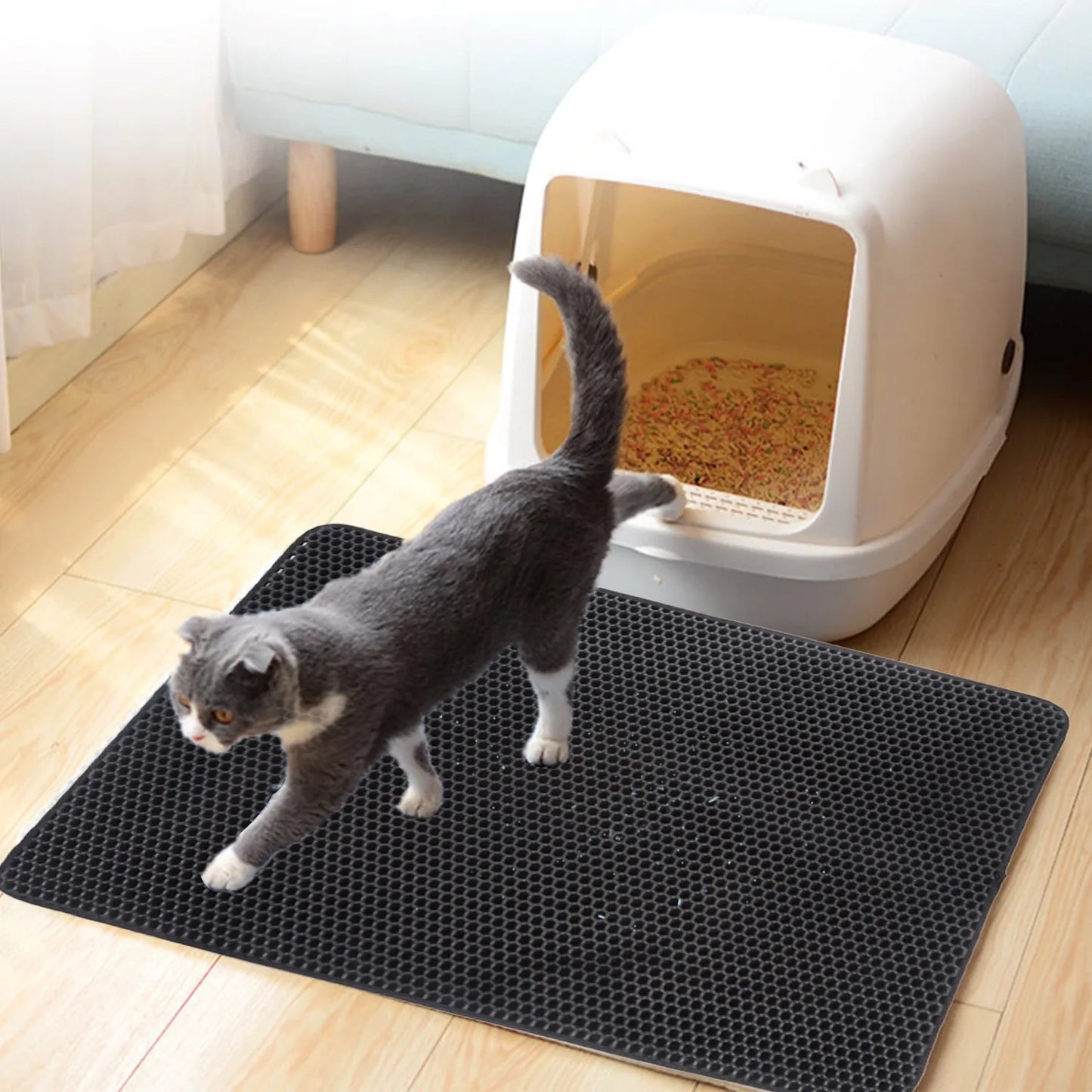 Kattenbak Mat Schoon en Droog Dubbel Laag Opvangmat
