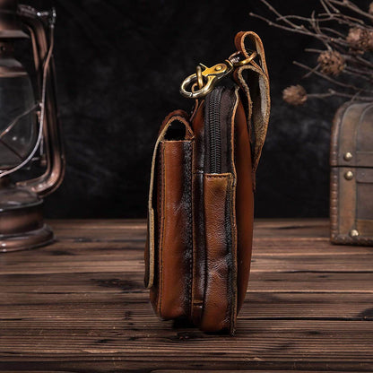 Lederen Waist Bag voor Heren Riem Met Klap