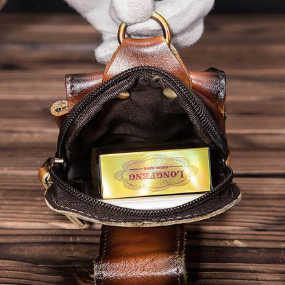 Lederen Waist Bag voor Heren Riem Met Klap