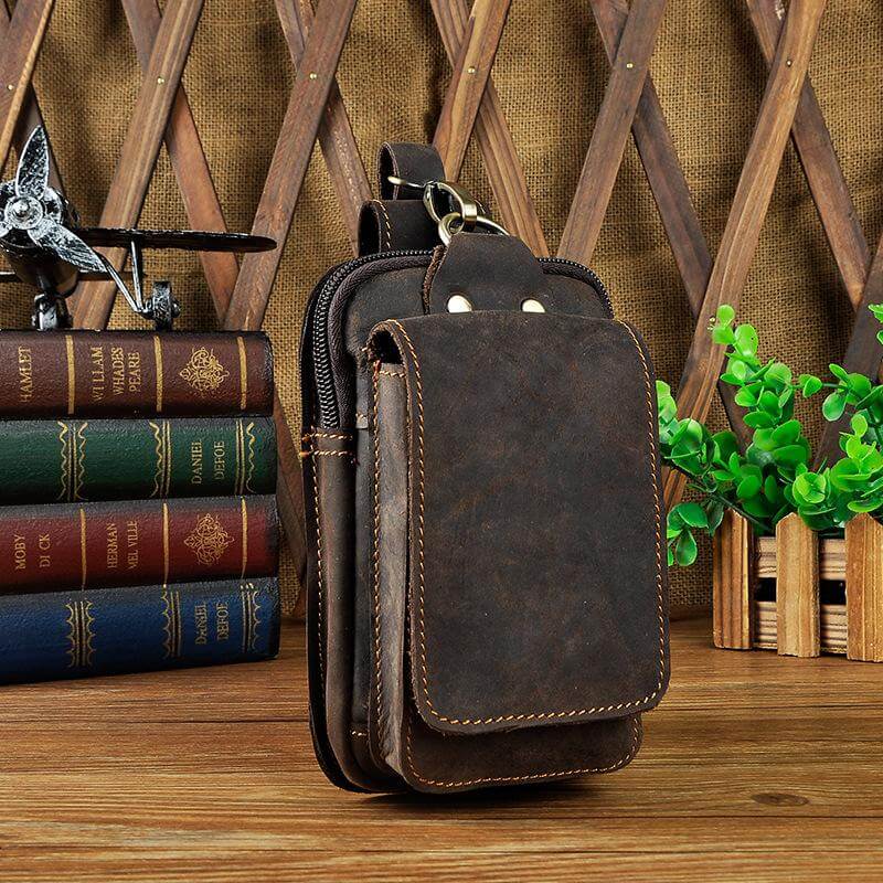 Lederen Waist Bag voor Heren Riem Met Klap