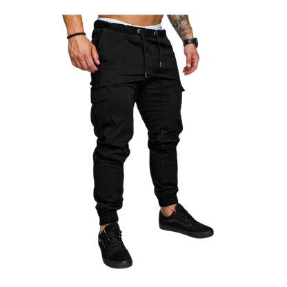 Heren Cargo Broeken Slim Fit Zwart