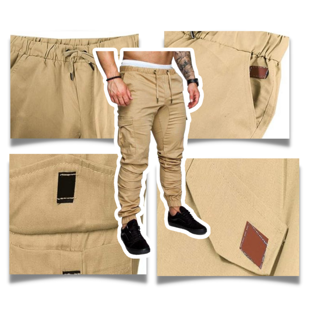 Heren Cargo Broeken Slim Fit Zwart
