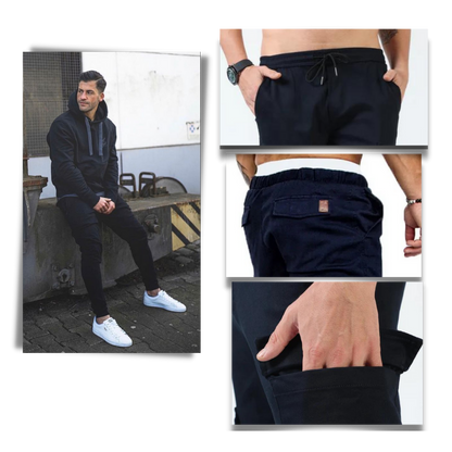 Heren Cargo Broeken Slim Fit Zwart
