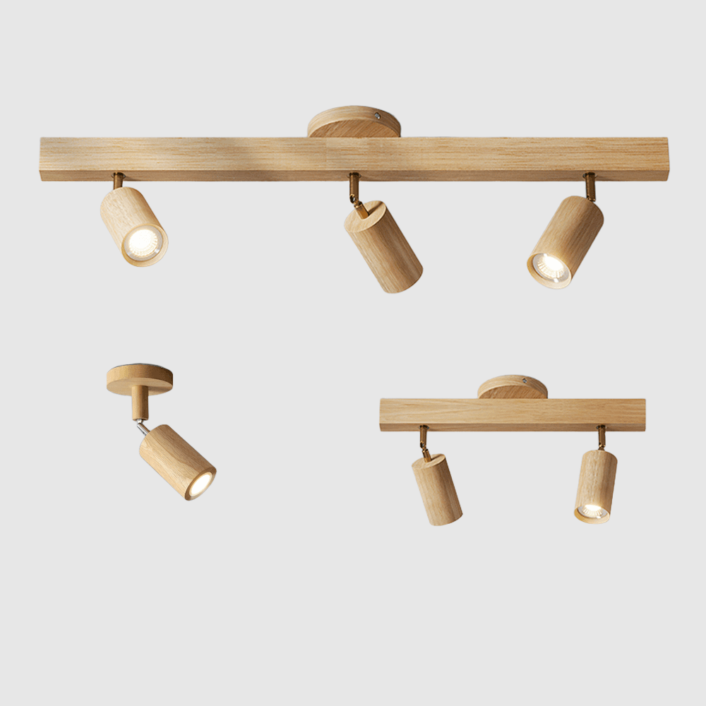 Houten Plafondlamp Verstelbaar Modern Massief Hout Design - Velinix