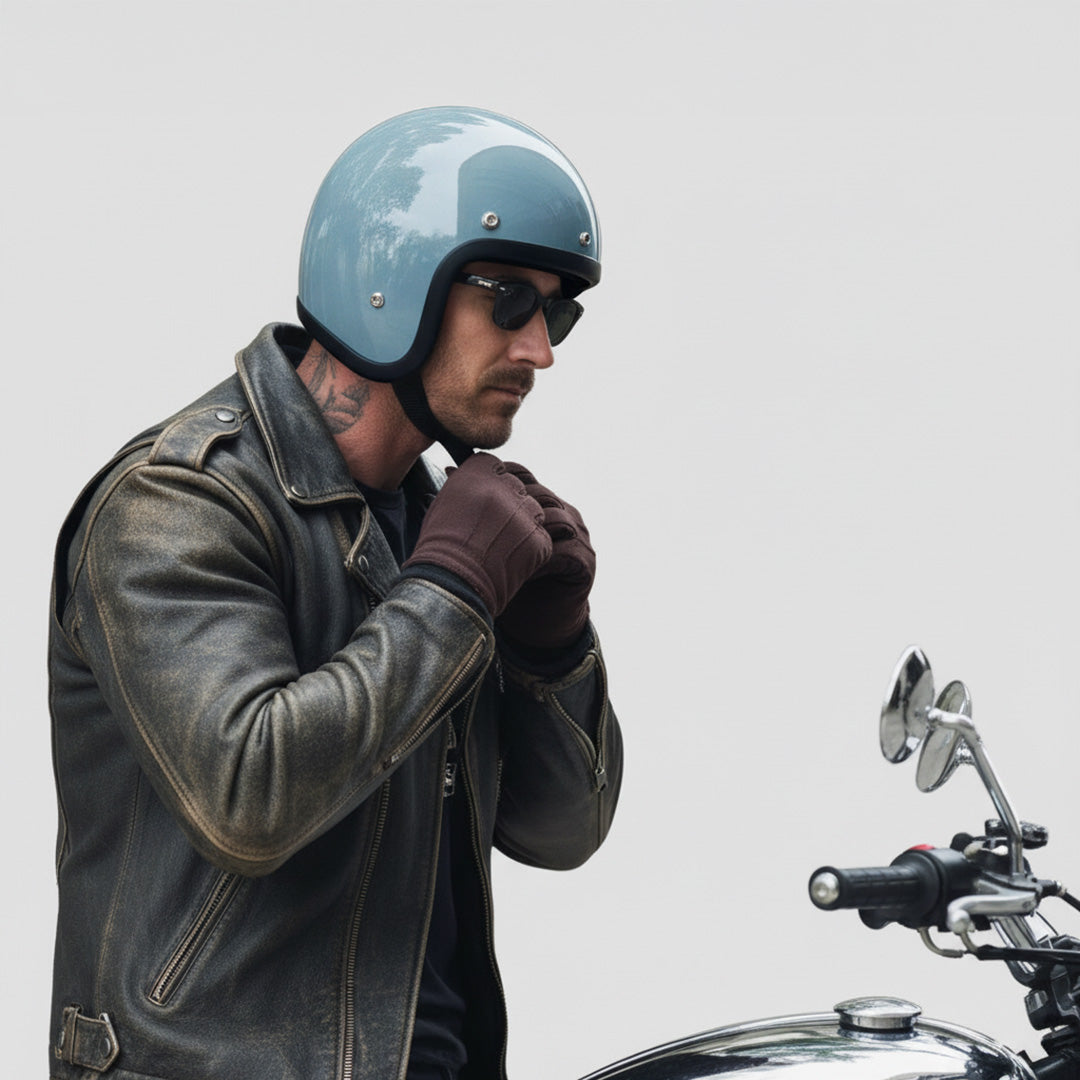 Vintage Motorhelm Laag Profiel DOT-gecertificeerd Glasvezel