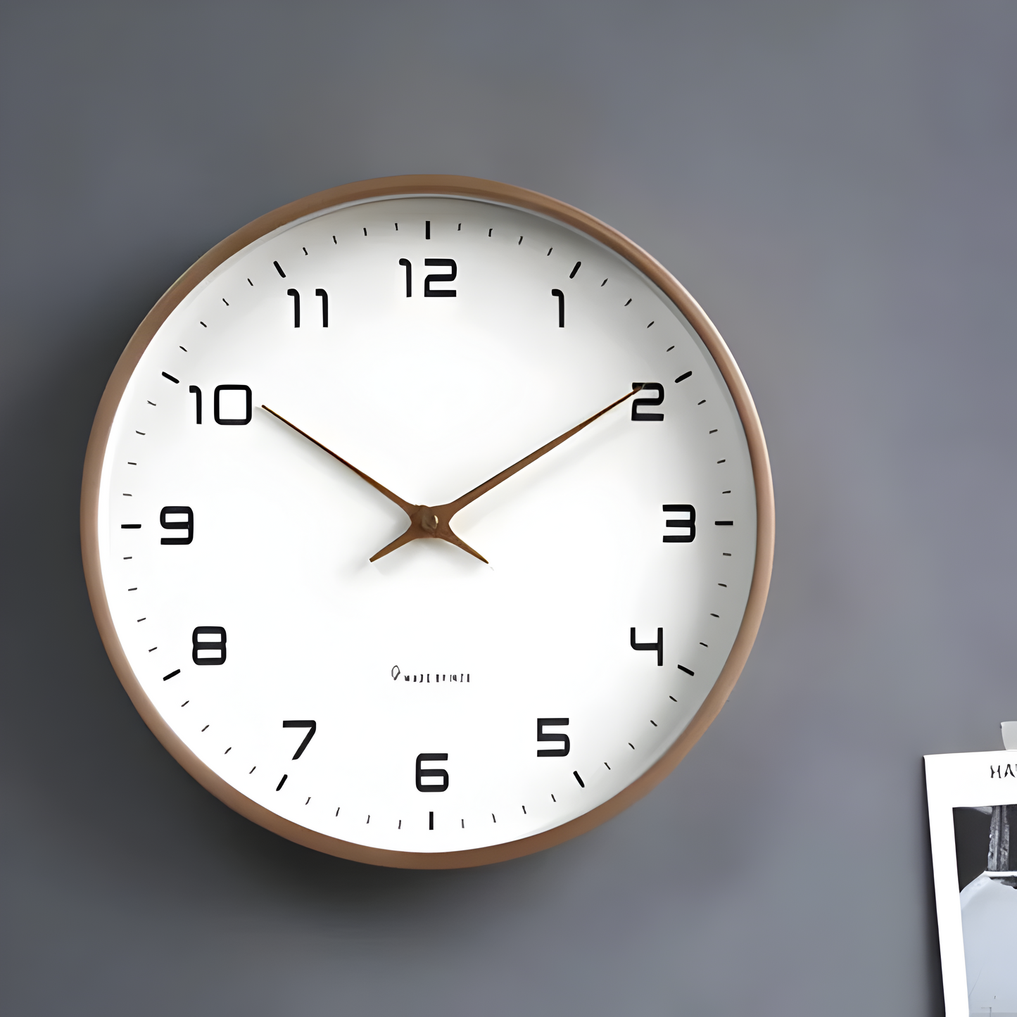 Houten Wandklok Modern Rond Design Silent