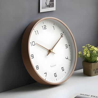 Houten Wandklok Modern Rond Design Silent