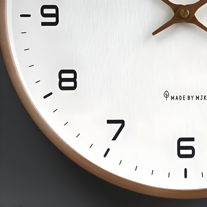 Houten Wandklok Modern Rond Design Silent
