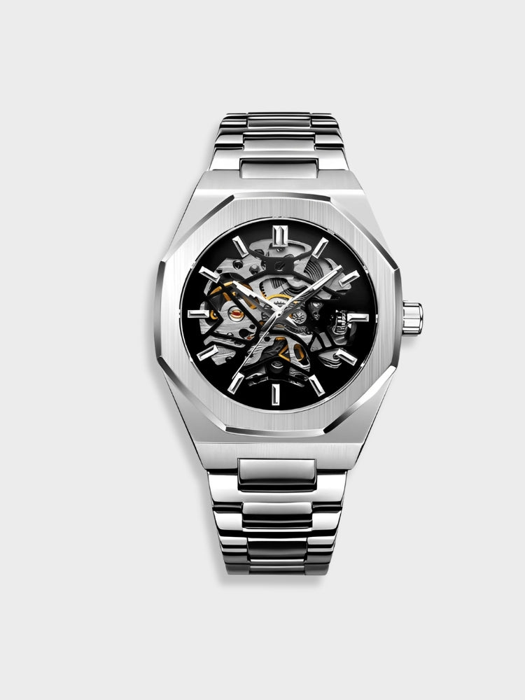 Luxueus Leer Horloge Chronograaf Elegant Zwart - Velinix