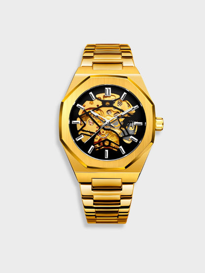 Luxueus Leer Horloge Chronograaf Elegant Zwart