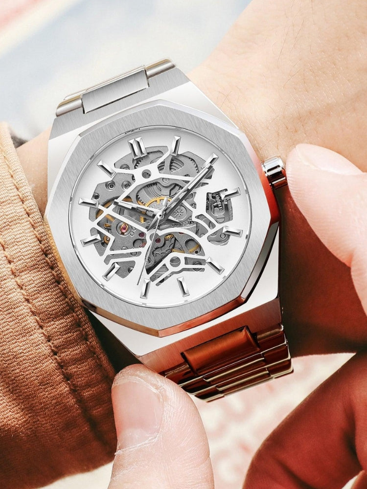 Luxueus Leer Horloge Chronograaf Elegant Zwart