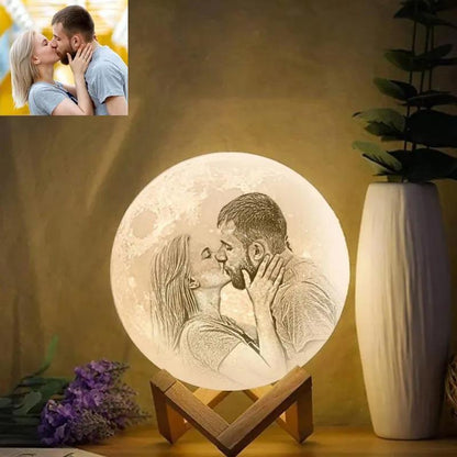 Persoonlijke Maanlamp Gepersonaliseerd Lederen Label