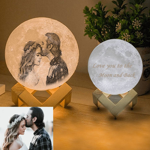 Persoonlijke Maanlamp Gepersonaliseerd Lederen Label