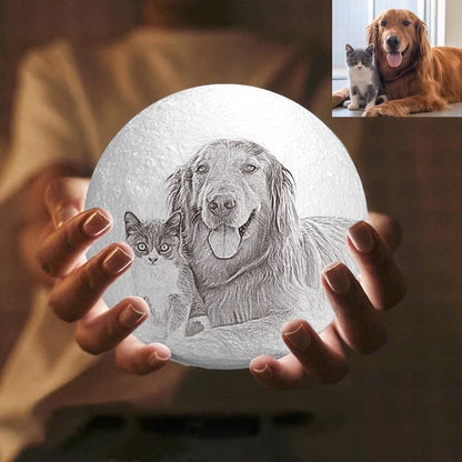 Persoonlijke Maanlamp Gepersonaliseerd Lederen Label
