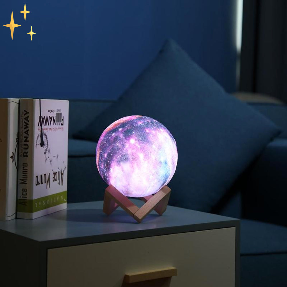 Maanlamp 16 Kleuren met Afstandsbediening en Houten Voet