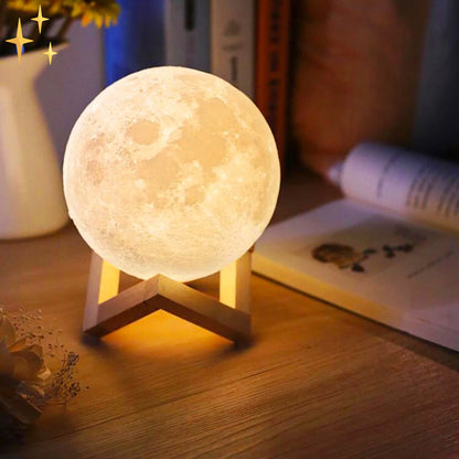 Maanlamp 16 Kleuren met Afstandsbediening en Houten Voet