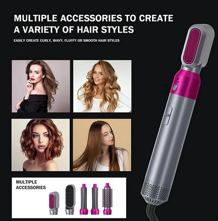 5-in-1 Haarstyler met Coanda Effect en 6 Verschillende Opzetstukken