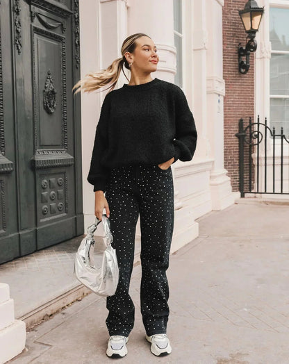 Glamour Broek met Glitter en Stretch