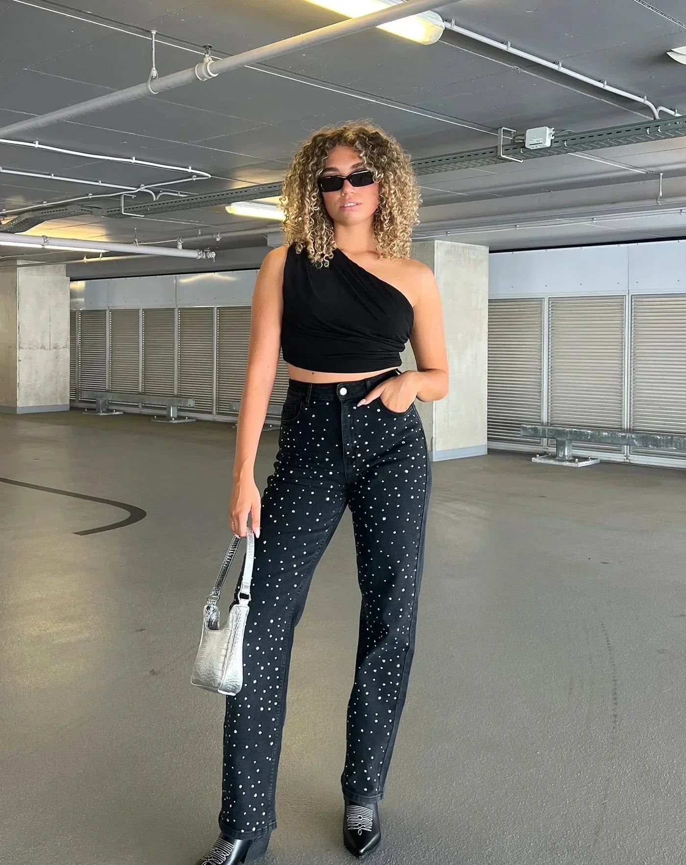 Glamour Broek met Glitter en Stretch