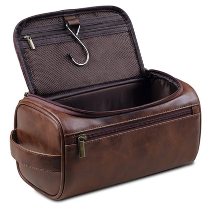 Leren Toilettas Waterafstotend Reisorganizer 25x13x13 cm - Velinix
