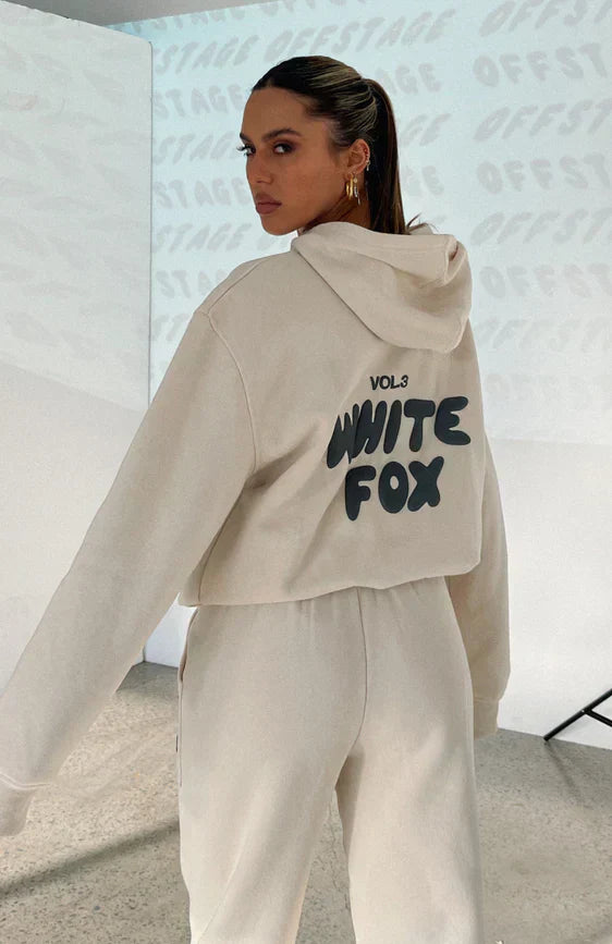 Witte Dames Trainingspak Los Zittend met Vossenprint - Velinix