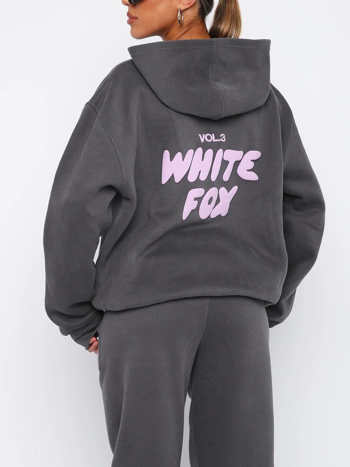 Dames Trainingspak Wit - Luxe Sportset met Hoodie en Loose Fit