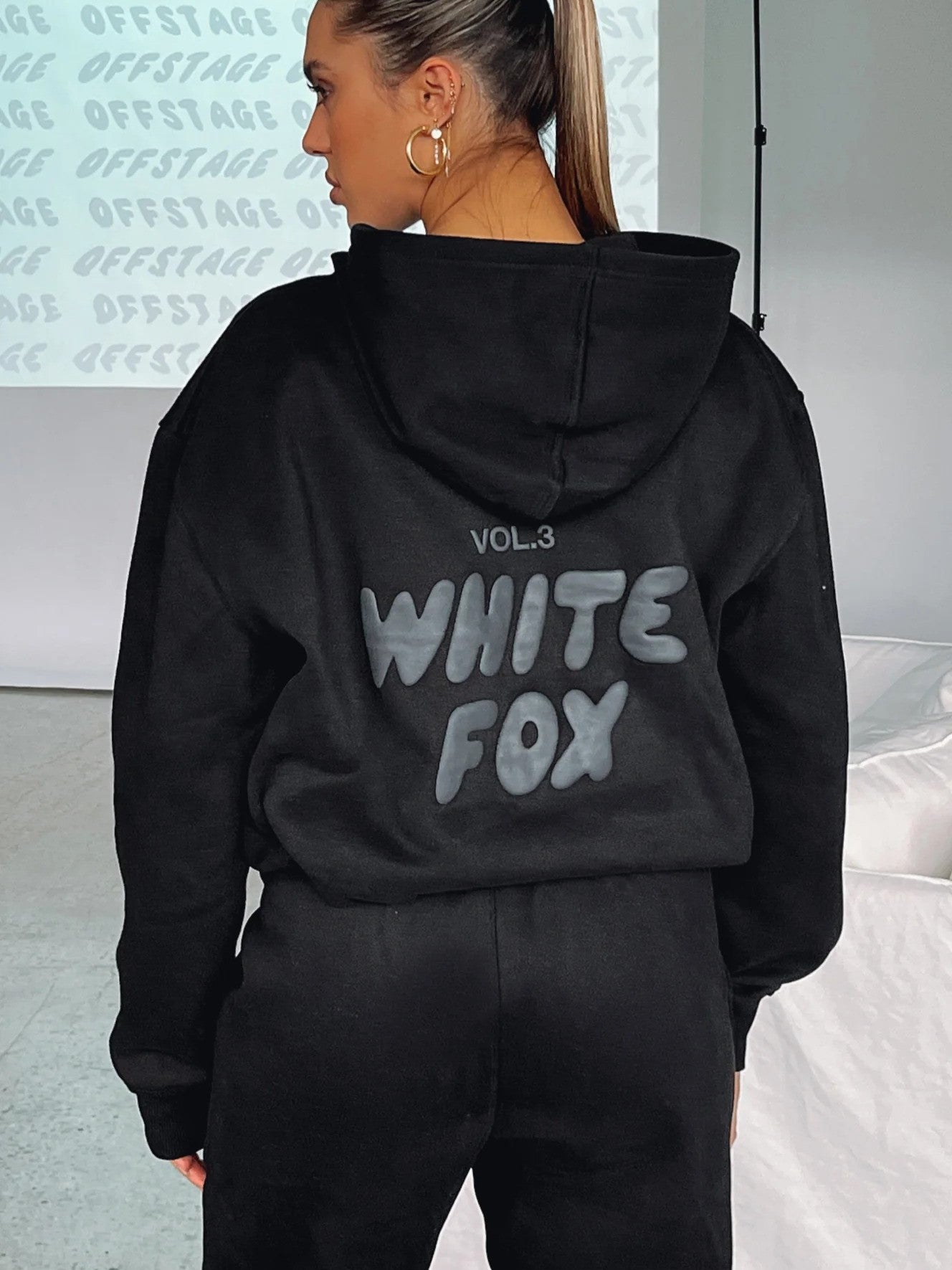 Dames Trainingspak Wit - Luxe Sportset met Hoodie en Loose Fit