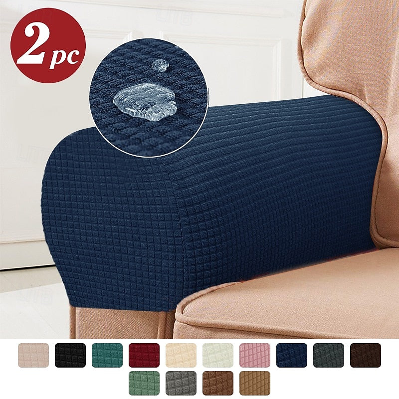 Stoelhoezen Stretch Bordeaux - Spandex Fauteuilhoezen Set van 2