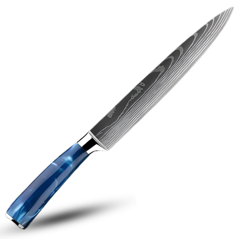 Japanse Keukenmessen Blauw Geslepen Damaststaal