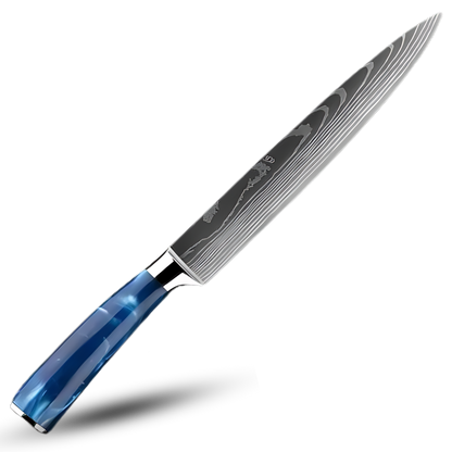 Japanse Keukenmessen Blauw Geslepen Damaststaal