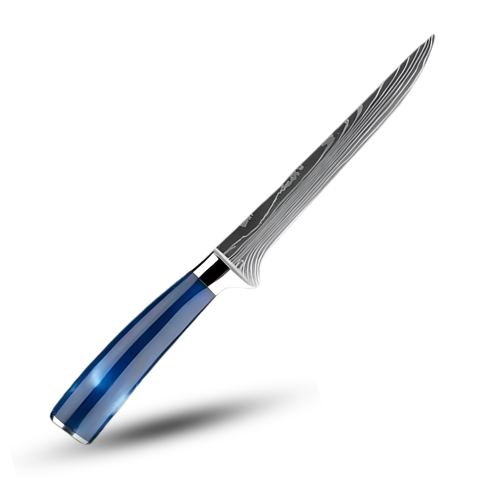 Japanse Keukenmessen Blauw Geslepen Damaststaal