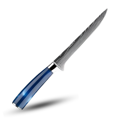 Japanse Keukenmessen Blauw Geslepen Damaststaal