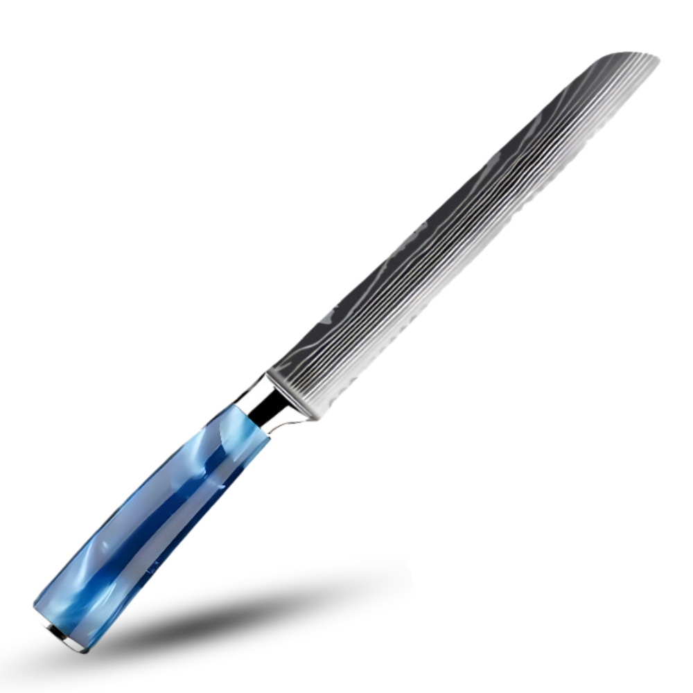 Japanse Keukenmessen Blauw Geslepen Damaststaal