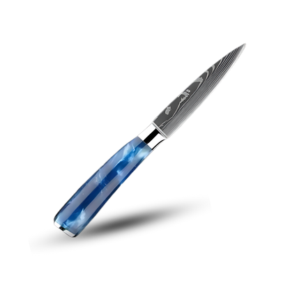 Japanse Keukenmessen Blauw Geslepen Damaststaal