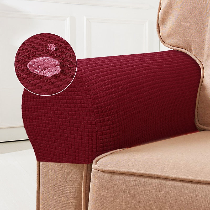 Stoelhoezen Stretch Bordeaux - Spandex Fauteuilhoezen Set van 2