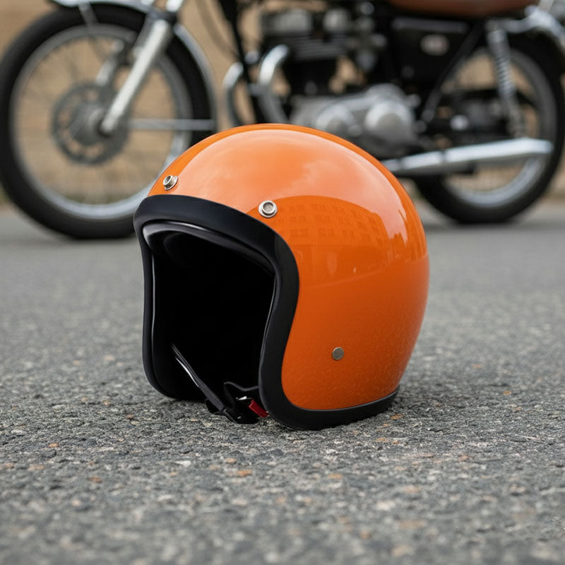 Vintage Motorhelm Laag Profiel DOT-gecertificeerd Glasvezel