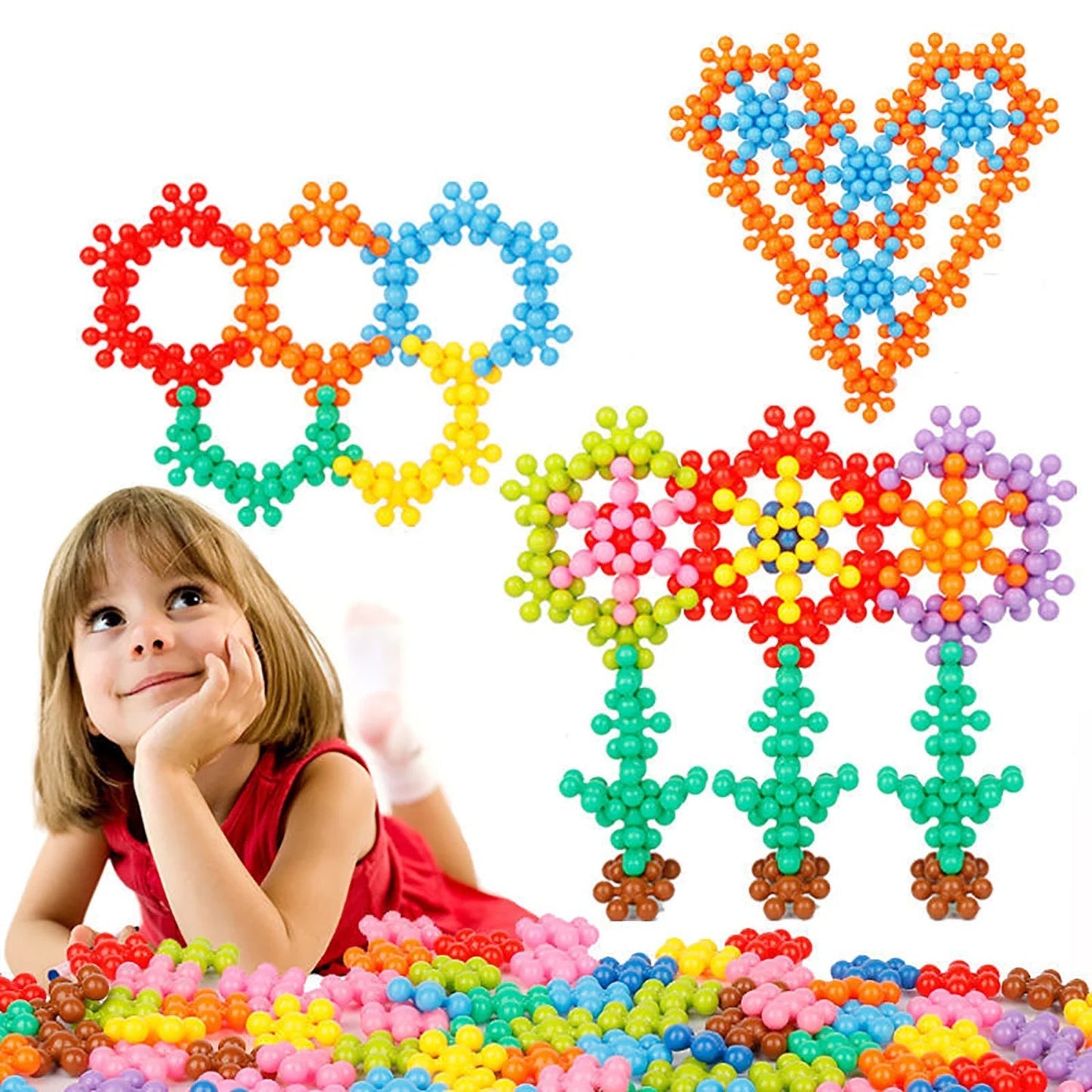 Montessori Bouwstenen Sneeuwvlok Design voor Kinderen - Velinix
