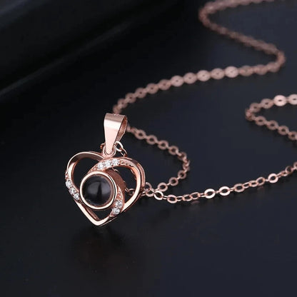 Rozen Hart Ketting Gouden Eeuwige Liefde Geschenkset
