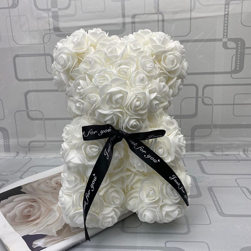 Rozen Teddybeer met Eeuwige Roos voor Moederdag