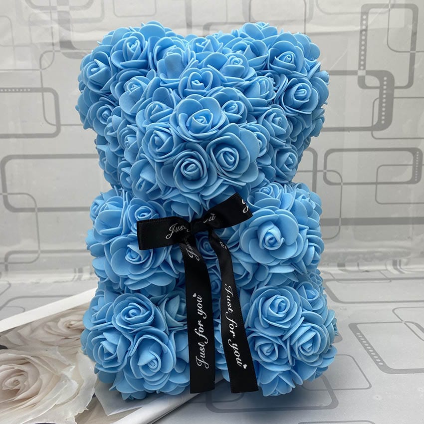 Rozen Teddybeer met Eeuwige Roos voor Moederdag