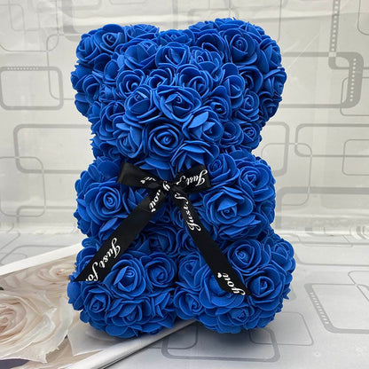 Rozen Teddybeer met Eeuwige Roos voor Moederdag