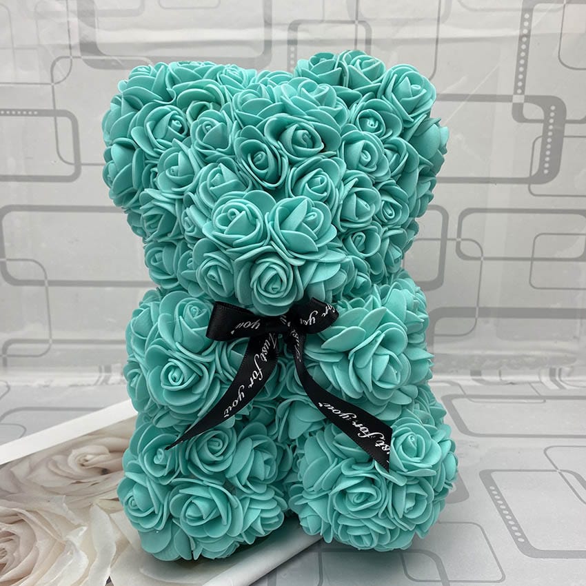 Rozen Teddybeer met Eeuwige Roos voor Moederdag