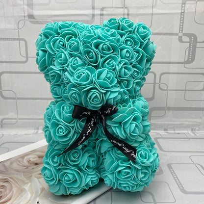 Rozen Teddybeer met Eeuwige Roos voor Moederdag